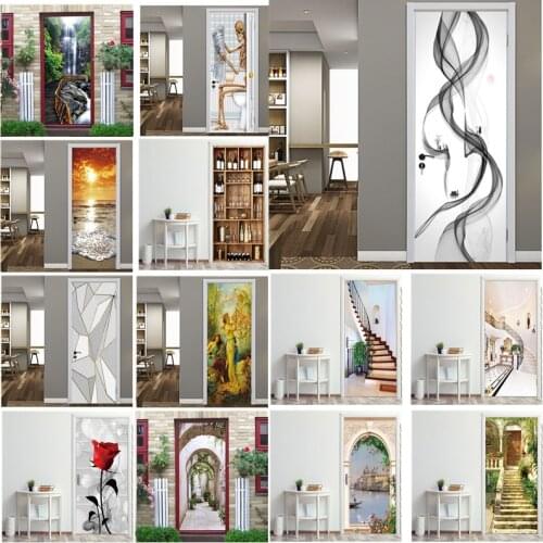 3D Stereo Butterfly Door Stickers For Living Room Bedroom Renew Decal Self-adhesive Removable Wine Cabinet Home Decor Wallpaper