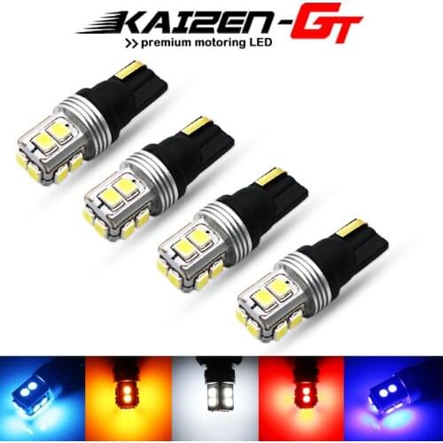 4pcs Error Free T10 W5W 168 194 10-SMD LED Bulbs For Car Interior Lights, Clearance Parking Lights, License plate lights 12V