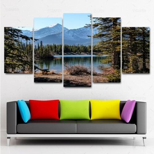 HD Printed 5 Piece Canvas Art Forest Painting Canvas Printing Wall Pictures for Living Room Home Decor Free Shipping HG-286