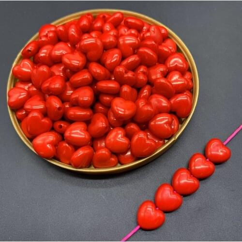 50pcs 10mm of Acrylic Heart Beads Earrings Necklace Accessories Beads For Jewelry Making DIY Jewelry Findings#08