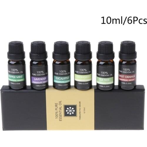6pcs 10ml Essential Oils Set for Aroma Aromatherapy Diffusers Humidifier M76F
