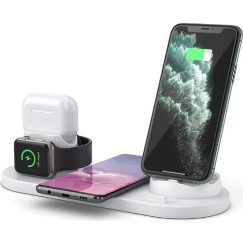 6 in 1 Multifunction Wireless Charger with 7-Port USB Type-C for Samsung for Huawei for iPhone for AirPods for Apple Watch