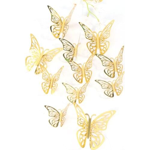 72PCS 3D Butterfly Wall Stickers Art Wedding Decoration Kids Room Decoration Sticker On The Wall Home Decor Paper Butterflies