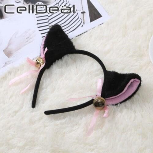 Halloween Bow Beautiful Cat Ears Anime Masquerade Headband Cute Cosplay Party Costume Tie Head Wear Hoop Decoration Party Tools