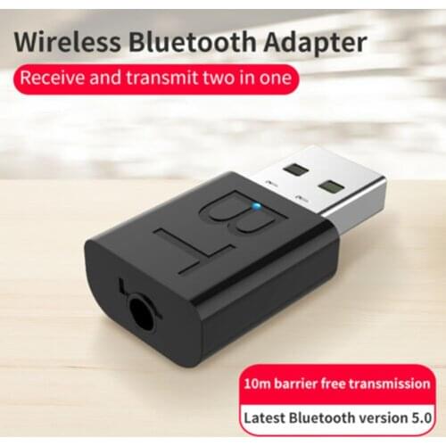 Bluetooth 5.0 Transmitter Receiver Audio Wireless Adapter Portable 3.5mm TV Stereo DQ-Drop