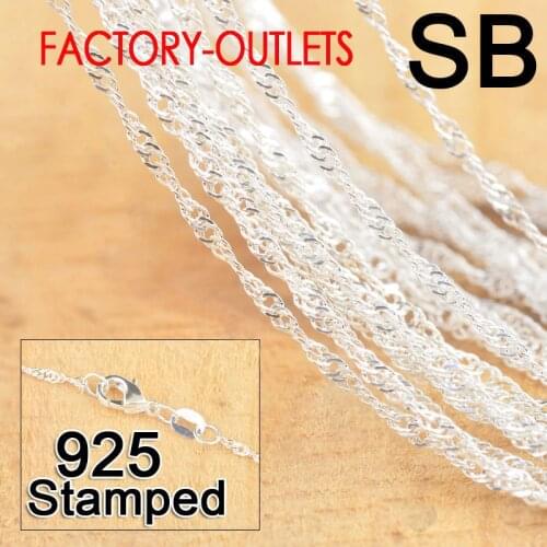 Hot Sale 20Pcs 18" 925 Silver Jewelry Necklace Chains With Lobster Clasps For Pendant DIY Pendent Chain Necklace For Women