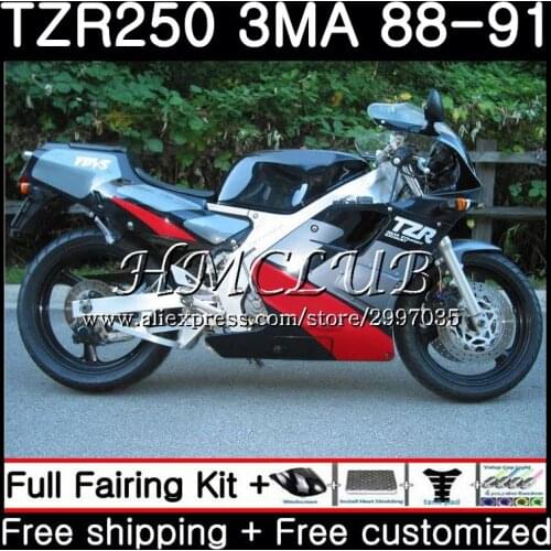 Body For YAMAHA TZR-250 3MA TZR 250 1988 1989 1990 1991 5HC9 TZR250RR TZR250 RS RR YPVS Silver black TZR250 88 89 90 91 Fairing