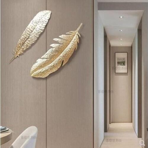 European golden wrought iron crafts, 3D wall hanging leaves, home office wall decoration, beautiful Christmas decoration gifts