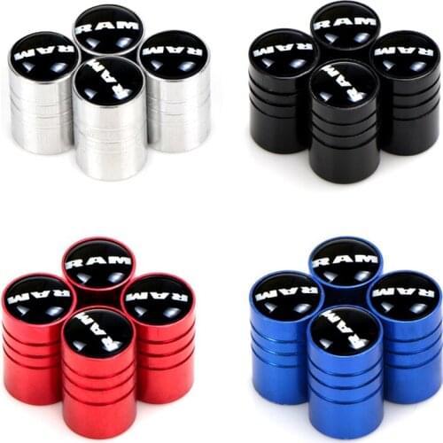 4pcs Aluminum Tire Valve Stem Caps Car Tyre Valve Covers for Dodge Ram 1500 2500 3500 Car-styling Parts Accessories