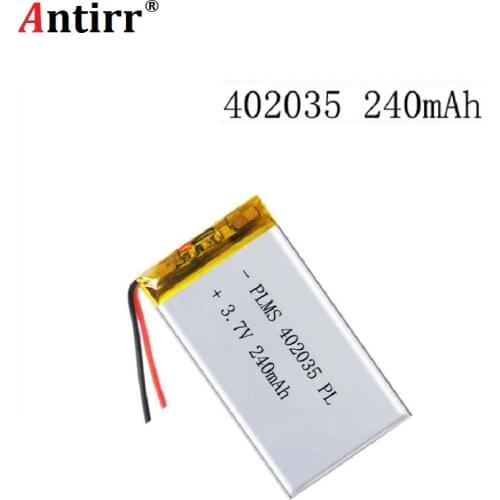 3.7 V lithium polymer batteries 042035 402035 250 mah MP3 MP4't a MP5 small toys free shipping