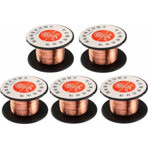 5pcs/set 15m Length Copper Soldering Wire 0.1mm PPA Enamelled Welding Wire Reel Roll for Welding Repair Tool
