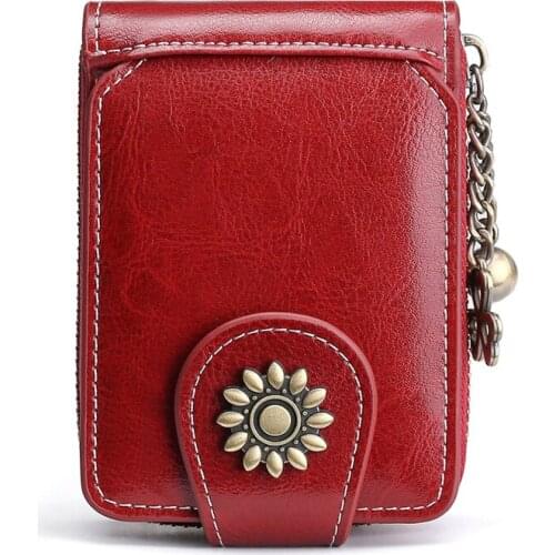 Mini Credit Card Bag Genuine Leather Card Wallet Portable Carry Travel Box Small Cosmetic Purse Leather Card Holder