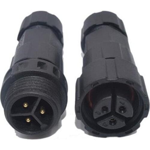 Male Female Plugs M16 Assembled Waterproof Electrical Cable Connector Plug Socket Connectors 2 Pin 3 Pin 4 Pins IP68