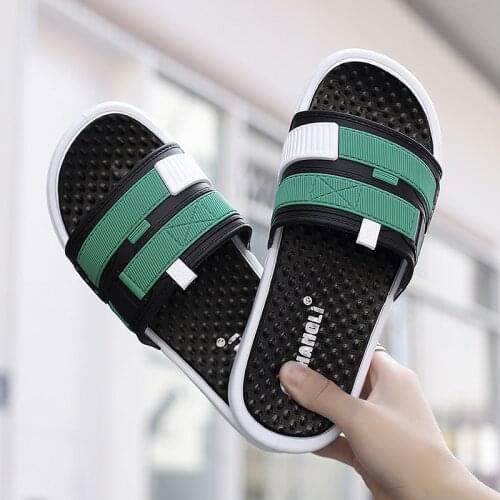 ZEEKSON Slippers Mens Summer Trend Korean Couple Personality Flip-flop Sandals Home Casual Color Flat Slippers Men Beach Shoes