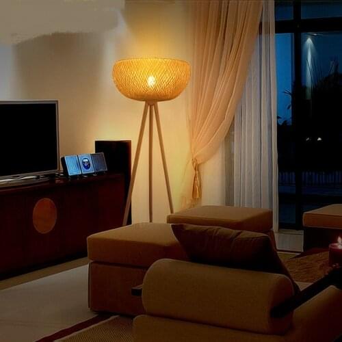 Southeast Asia bamboo shoots Floor lamps creative modern Chinese retro living room lighting book balcony standard lamp a73126