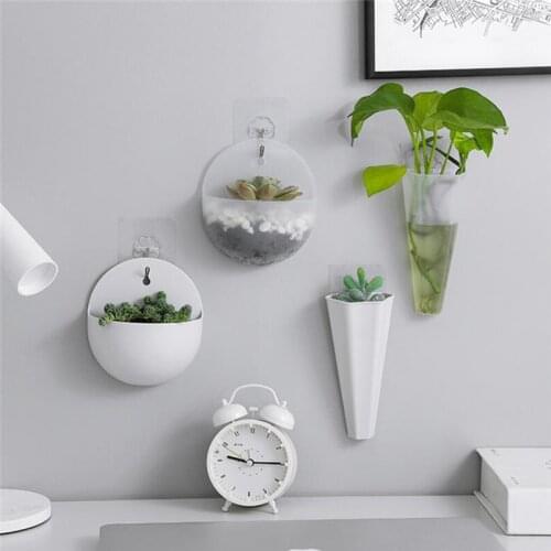 Wall-Mounted Flower Pot Wall Hanging Fish Tank Hanging Vase With Hook Decor Flower Pot Hydroponics Durable Flower Pots