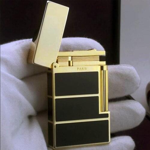 100% new vintage dupont gas lighter gas cigarette lighter polished jet gasoline flint lighter metal gas lighter