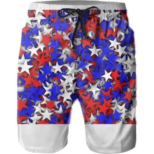 Hawaii Pants Beach R333 Breathable Quick Dry Funny NoveltyCasual Blue Red White Stars Throw Pillow