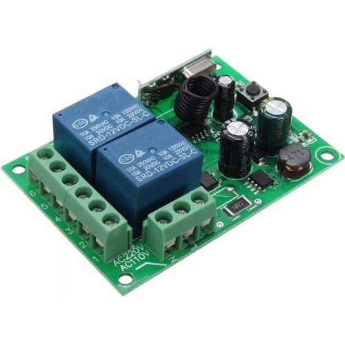 315/433Mhz Wireless Remote Control Switch AC 250V 110V 220V 2CH Relay Receiver Module with RF Remote Controls
