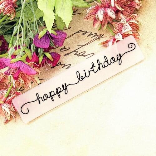 NEW Happy birthday words Embossing folders Plastic For Scrapbooking DIY Template Fondant Cake Photo Album Card Making