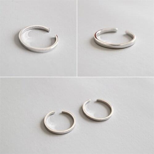 S925 Silver Color Ring Personalized Adjustable Ring Models Simple Styling Jewelry Girlfriend Smooth Thin Line Ladies Jewelry
