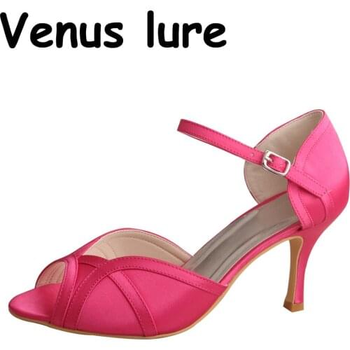 Custom Handmade Peep Toe Rose Pink Sandals for Women Heels 8CM Bridesmaid Shoes