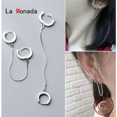 La Monada Hoop Earrings For Women Silver 925 Double Fine Women Earrings Jewelry Silver Chain Hoop Earrings 925 Silver Women
