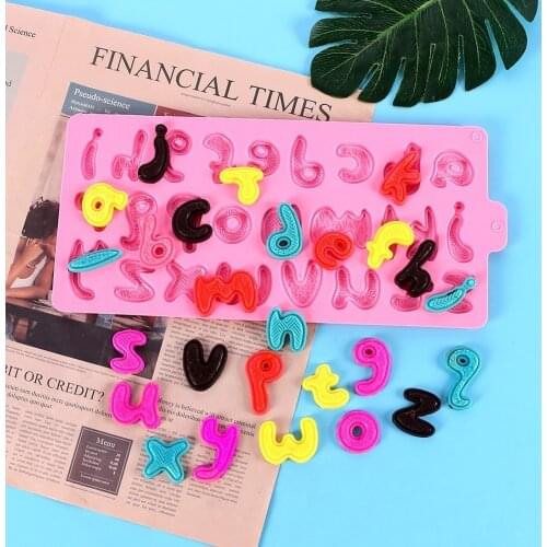 Cartoon Letter Fudge Chocolate Silicone Mold DIY Twisted Letter Cake Decoration Accessories Biscuit Mold
