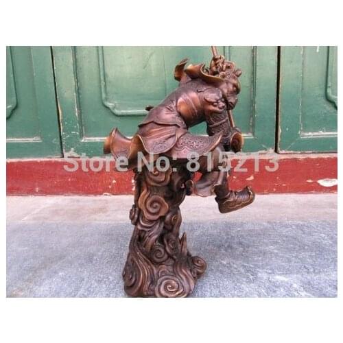Bi0011836 Journey to the West myth Bronze Copper Monkey King Sun Wu kong SunWukong Statue