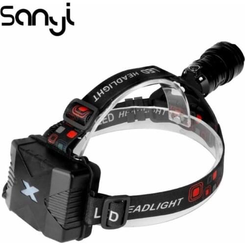 4 Modes P90 LED Headlamp 90 degrees Rotate Flashlight Power by 18650 Battery Headlight Torch Camping Light Work Lamp USB Charge