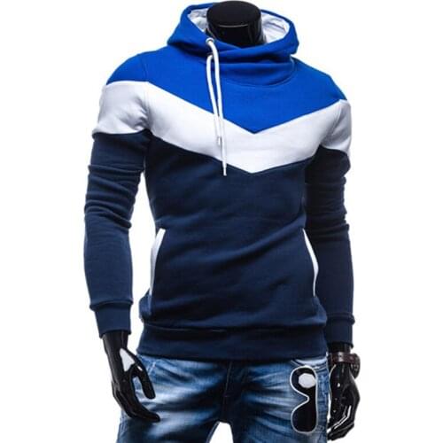 Men Sweatshirts Hooded Jackets Fashion Casual Thick Hoodies Tracksuit Slim Patchwork Male Clothing
