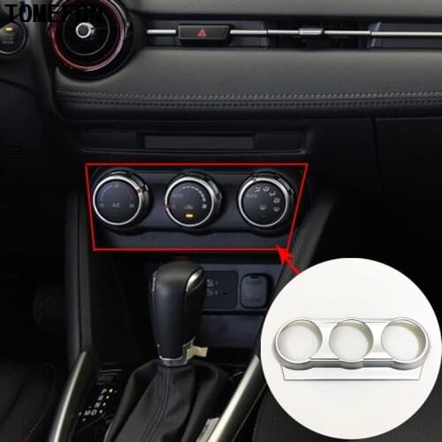 TOMEFON For Mazda CX3 CX-3 2015 2016 2017 2018 ABS Matte Air Conditioning AC Adjustment Swithch Cover Trim Car Interior Overlay
