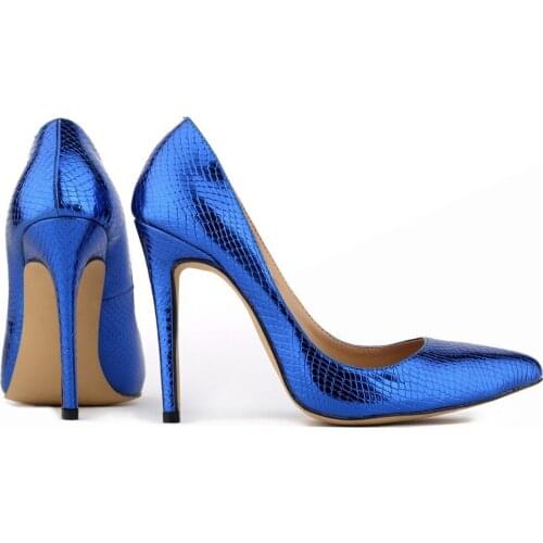 Super High Heels Thin Heel Shoes Fashion Women Shoes Crocodile Grain Leather Shoes Wedding PU Patent Leather Shoes 9 Colors