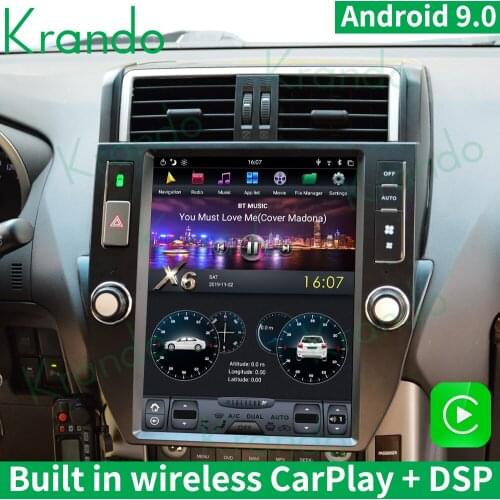 Krando Android 8.1 12.1" for Toyota Prado150 2010-2013 radio stereo navigation BT verticial screen car gps navigation autoradio