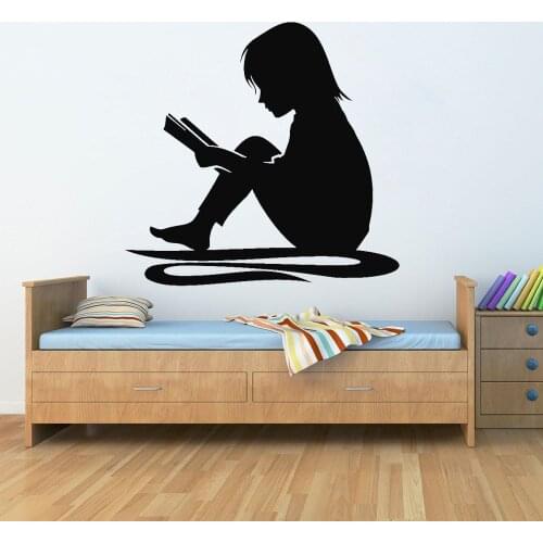 Read Books Vinyl Wall Decal Bedroom Reading Story Open Book Girl Kids Room Wall Decor Stickers Mural Kids Gift Removable G964