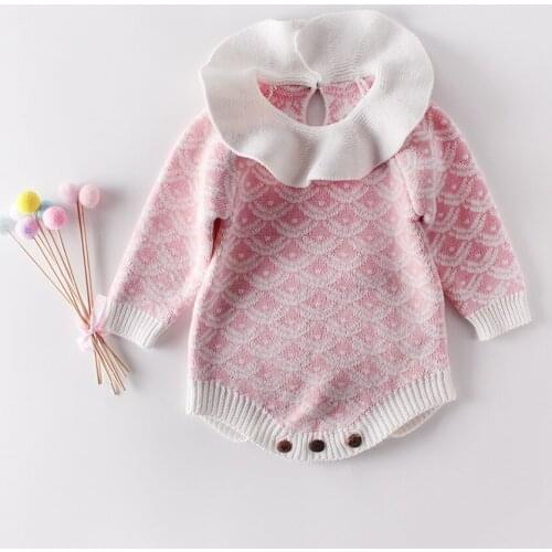 Baby girl baby doll brought our grain knitting wool conjoined package fart ah climb clothes