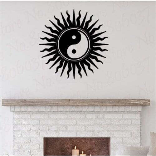 YinYang Design Mandala Wal Sticker Buddha OM Vinyl Wall Decal Yoga Studio Décor Self Adhesive Mandala Wall Poster WL1695
