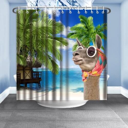 Shower Curtains Waterproof Animal Colorful Printed Frabic Mildew proof Polyester Bath Curtain With Hooks 180x180cm