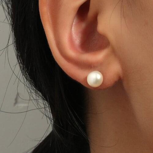 Women Earrings Pearl Earrings White Color Natural Pearl Stud Earrings Fashion Accessories Give Girlfriend Surprise Birthday Gift