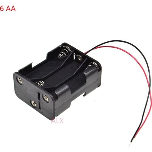 1PCS 6 AA battery holder with wire Leads 6x1.5v 9V 6AA 2A battery case Storage Box diy 6 slot AA Battery Shell 6XAA back to back