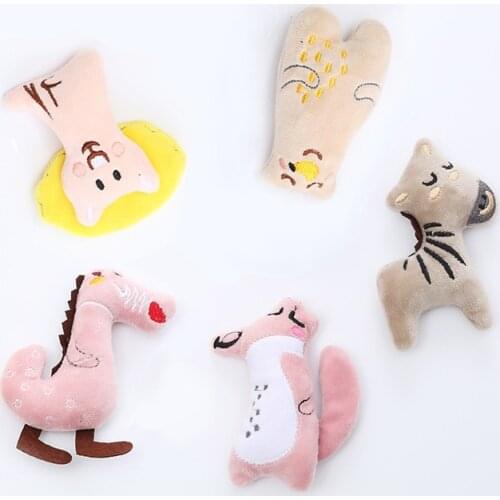 1pc Teeth Grinding Catnip Toys Embroidery Puppet Funny Interactive Plush Cat Toy Pet Kitten Chew Toy Cat Mint Pet Supplies