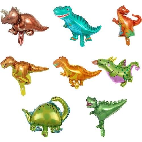 10pcs Mini Jurassic World Dinosaur Theme Foil Balloons Jungle Animals Balloon Decoration Safari Birthday Party Supplies for Boy