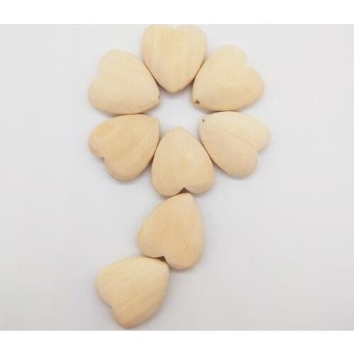 10Pcs/Pack Heart-shaped Wood Spacer Bead Natural Wood Color Eco-Friendly Wooden Beads DIY Jewelry Making handmade