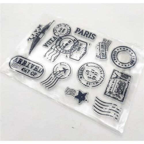 11x16CM Postage Stamp Transparent Seal Clear Stamps Silicone Seal Roller Stamps DIY Scrapbook Album / Card Christmas Wedding