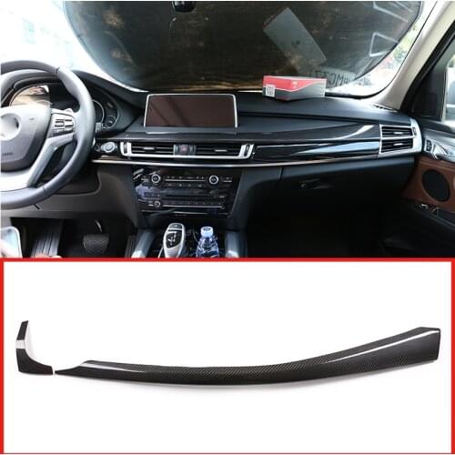 2pcs Real Carbon fiber For BMW X5 F15 X6 F16 2014-2018 Car Interior Dashboard Decoration Panel Trim Accessories Left Hand Drive