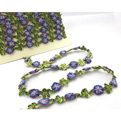 2 Yards Woven Rococo Ribbon Trim with Pink Rose Flower Buds|Decorative Floral Ribbon|Scrapbook Materials|Clothing|Decor