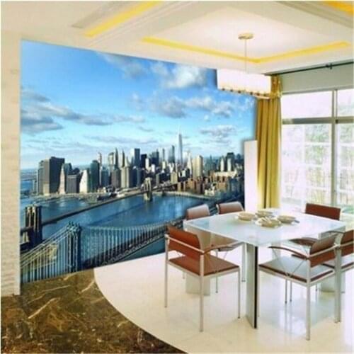 Beibehang Custom 3d photo wall High quality modern architecture in New York City World Vision Development 3d mural wallpaper