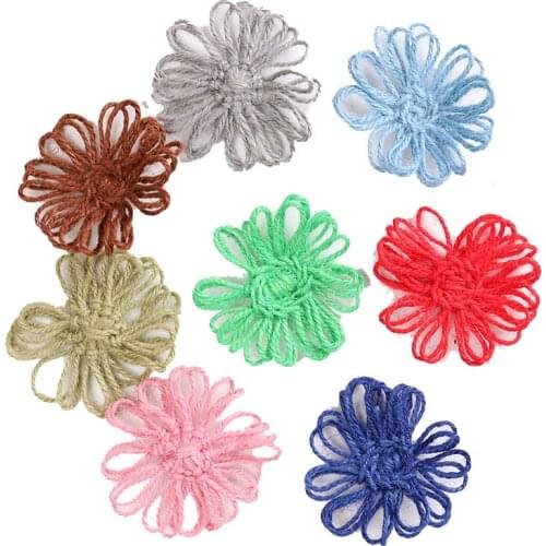 5pcs/set Jute Burlap Flower Banner Hemp Rope Ribbon for Dresss Hat Decor Craft Gifts