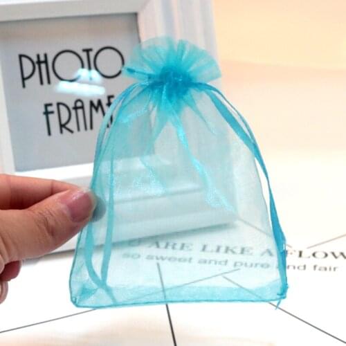 50pcs 7X9 Organza Candy Sweets Packing Bag Wedding Favor Party Gift Packaging Sheer Pouches Drawable Jewelry Bag Customize Logo