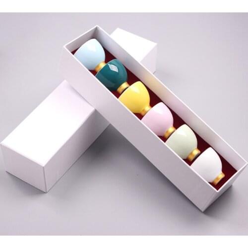 6pcs/Lot Kung Fu Ceramic tea Cup Creative Drawing Gold Pu'er tea Personal Cup Meditation Single Cup Small Tea Bowl